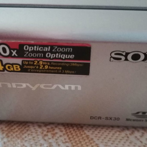 Sony Handycam Dcr-sx30 video camera used with 2GB memory card