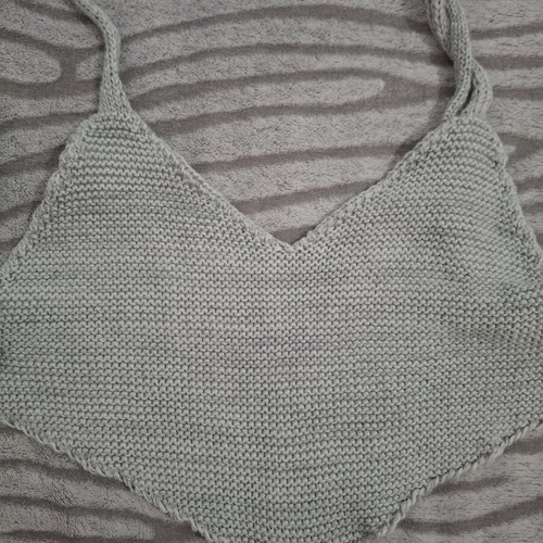 Handmade knitted top, grey, size M