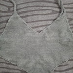 Handmade knitted top, grey, size M