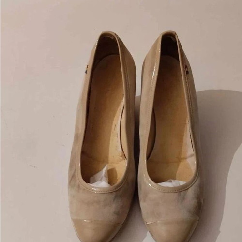 Beige suede platform pumps used, size 41