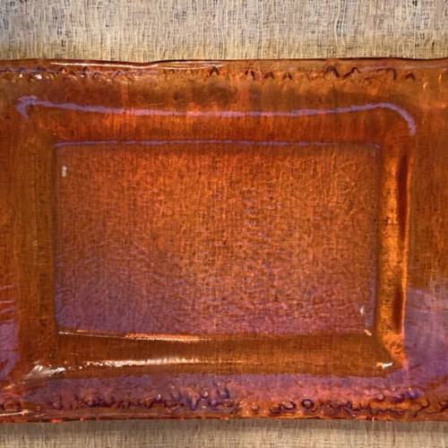 Decorative set vase and tray orange like new