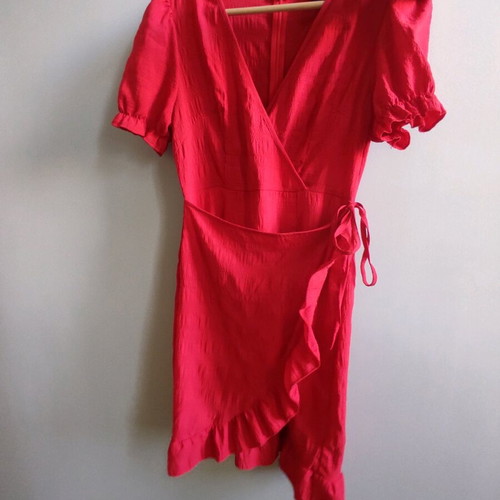 Red wrap dress Small like new