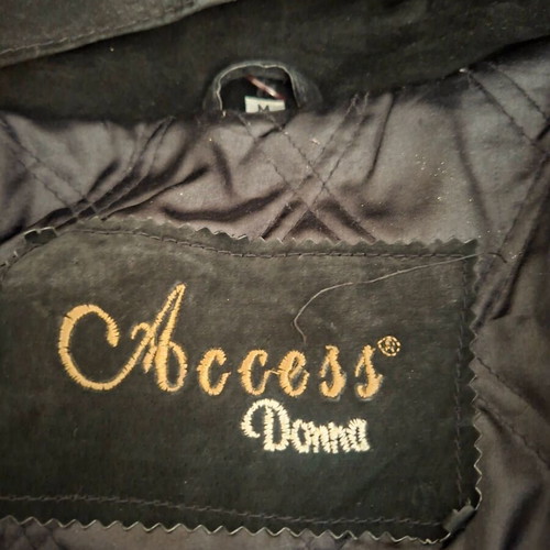 Women's black suede jacket size M like new with fur collar