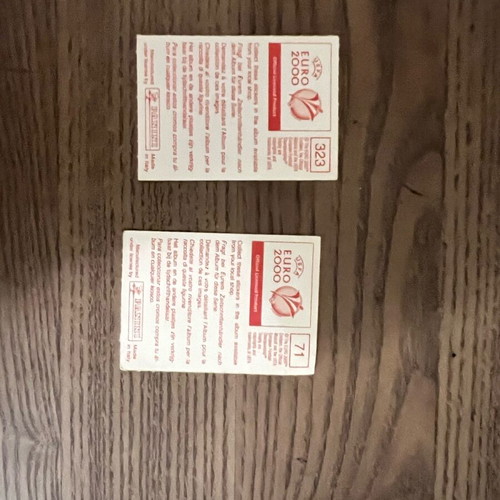 Euro 2000 stickers used, pack of 2