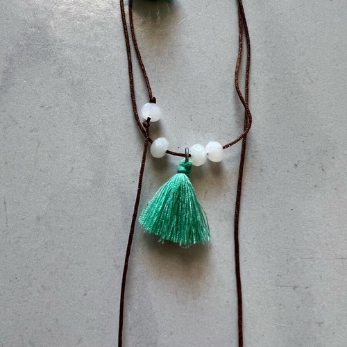 Handmade necklace with beads and thread like new