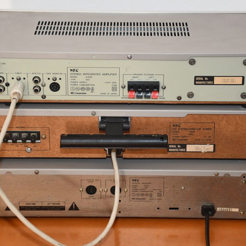 NEC sound system used with turntable, amplifier, radio, equalizer