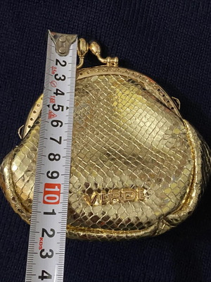 Verde crossbody bag pouch gold croco texture new synthetic leather