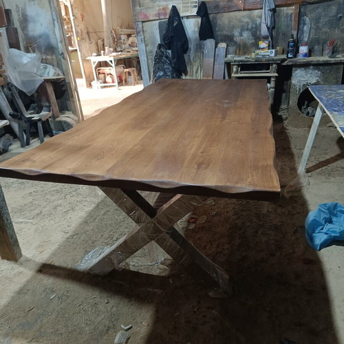 Solid oak wood table made to order, 240x105x76 cm