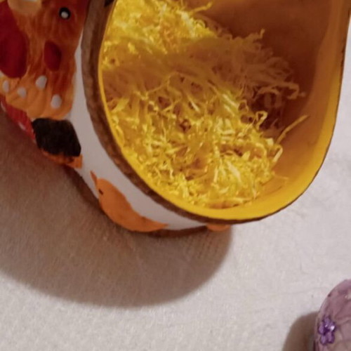 Basket with eggs and threads for egg dyeing like new