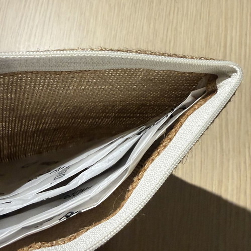 Toiletry bag new, beige, straw