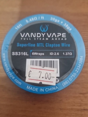 Vandy Vape Superfine MTL Clapton Wire SS316L new