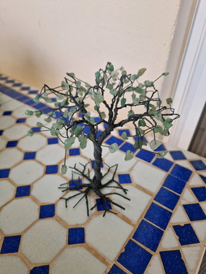 Lucky tree used, handmade with semi-precious stones