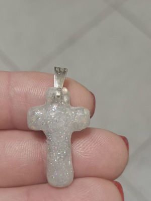 Cross made of liquid glass white new