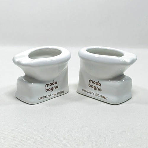Vintage Moda Bagno Ceramic Miniature Ashtrays Set of 2