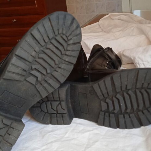 Ankle boots used, size 37, black, decorative laces