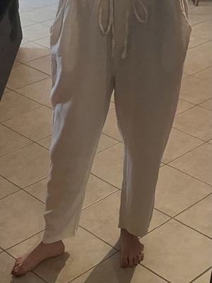 Linen pants Celestino like new, XL, white beige