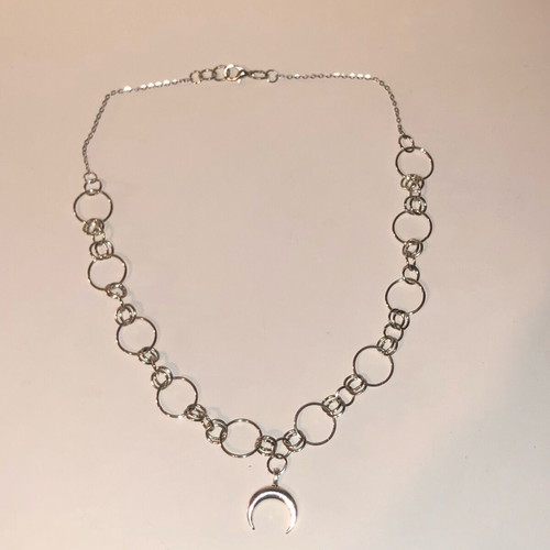Handmade punk alternative metal emo grunge necklace silver new stainless steel