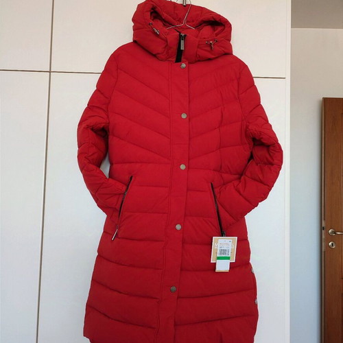Michael Kors long red puffer jacket size L brand new