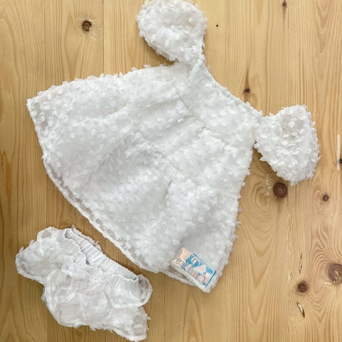 Strapless dress with sleeves poplin and embroidered tulle new, sizes 3-4 and 6-7 years