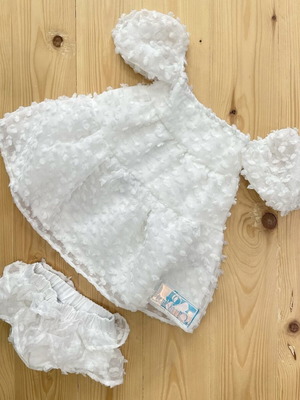 Strapless dress with sleeves poplin and embroidered tulle new, sizes 3-4 and 6-7 years