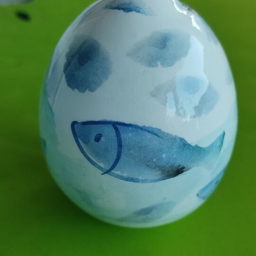 Ceramic Handcrafted Summer Egg with Sea Theme