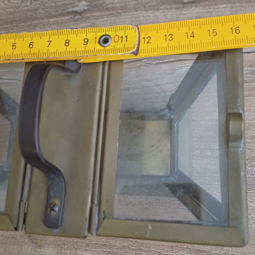 Brass and glass container for coffee and sugar used