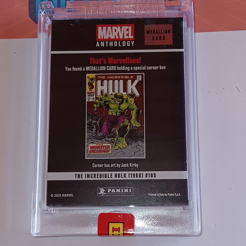 Incredible Hulk Marvel Anthology Panini Gold Medallion Card 2025 new collectible