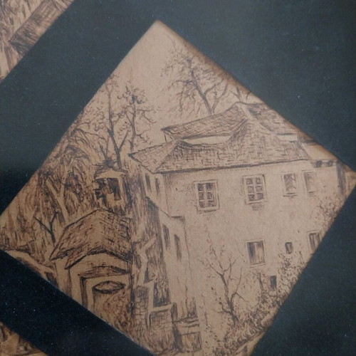 Pencil drawing used with theme of Makrinitsa Pilio