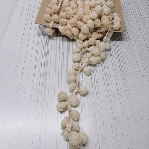 Decorative pom poms new, sold per 2.5 meters