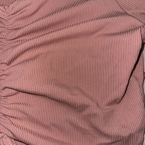 Shein Ribbed Long Sleeve Crop Top dusty pink used, size M-L