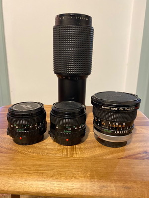 Canon FD lenses used with Makinon telephoto lens