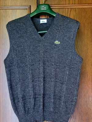 Lacoste No 4 Medium Πουλοβερ Σαν Καινούργιο Μαύρο Γκρι