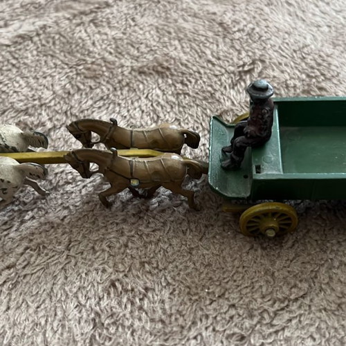 Carriage with horses and rider used, rare prewar model