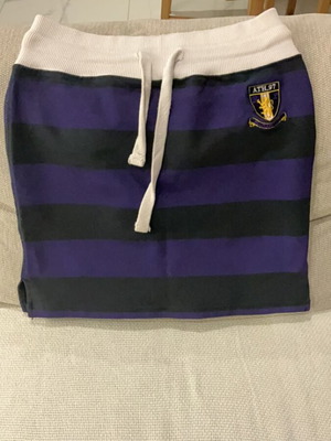 Playlife striped elastic skirt used, black and purple