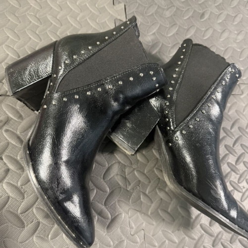 Black leather Chelsea style ankle boots used with studs size 38