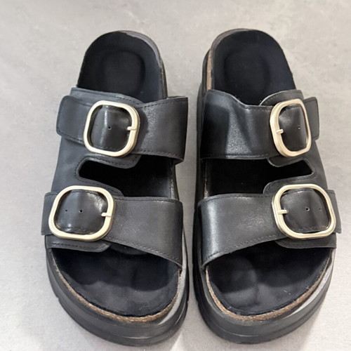 Exe slippers like new with thick sole and golden buckle, size 41