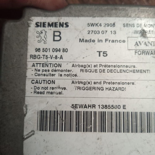 Airbag module Peugeot 307 2004 used 9650109480 5WK42908