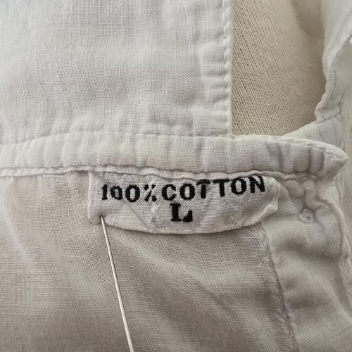 Vintage blouse with back buttons, size L, used, white cotton