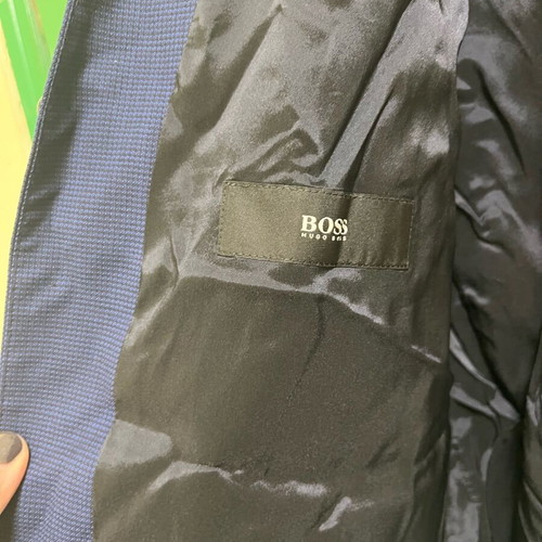 Boss blue vest new 100% wool 52 Italian size large