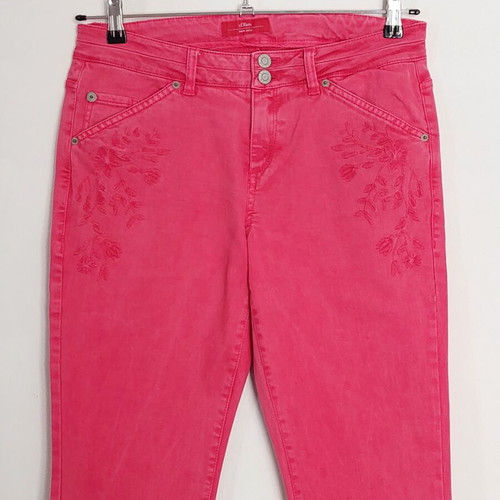 S.Oliver women's slim pants used, sizes M-L, red and pink