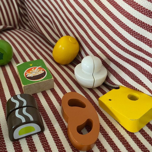 Wooden assorted toy foods like new