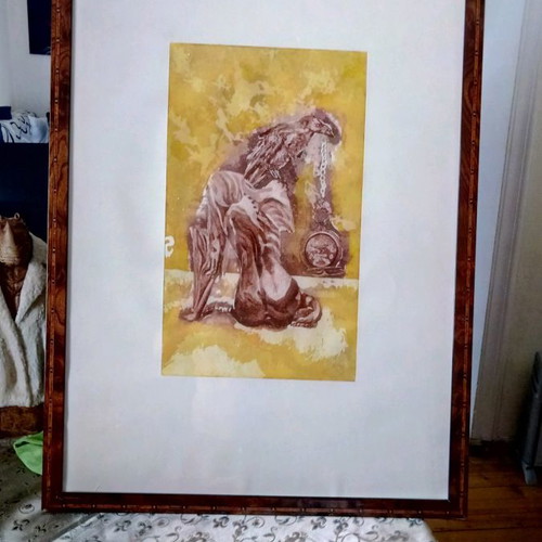 Fallen Angel χαρακτικό σε μέταλλο καινούργιο 50x30cm