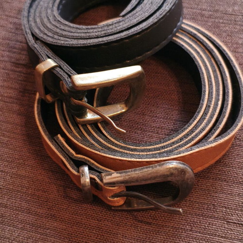 Leather belt set like new, black and brown, 115 cm