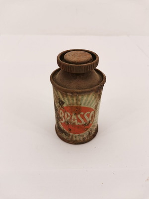 Κουτί μεταλλικό Brasso μεταχειρισμένο, εποχής 1950