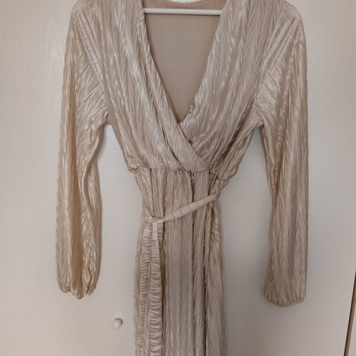 Dress new one size in golden beige cream shade