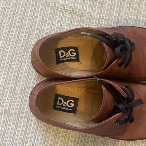 D&G men's leather shoes used, size 42, brown