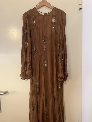 Zara limited edition brown dress with sequins size S new with tag