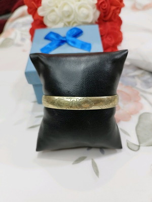 Antique handmade cuff bracelet used, gold color (~1900)