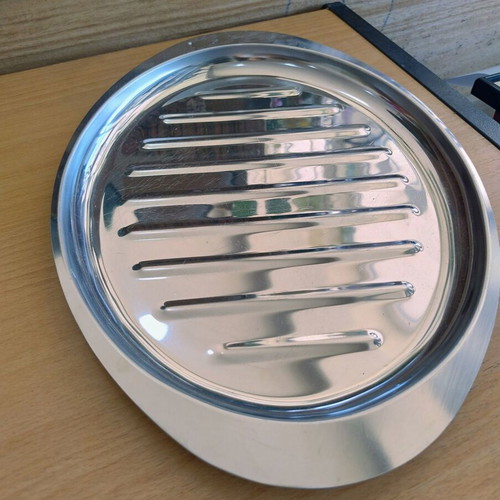 Stainless steel serving platter, 26x37 cm