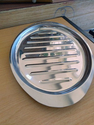 Stainless steel serving platter, 26x37 cm